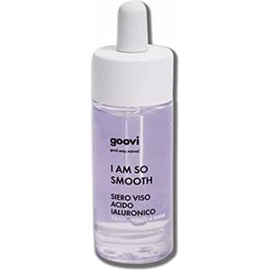 Goovi, I Am So Smooth, Siero Viso Acido Ialuronico, Booster di Idratazione per Viso e Collo, Ideale per tutti i Tipi di Pelle, Senza Profumo, 30 ml