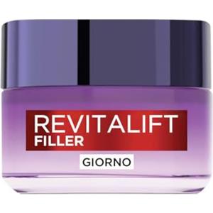 L'Oreal Paris L'Oréal Paris Crema Viso Giorno Revitalift Filler, Per Tutti i Tipi di Pelle, Azione Anti-Rughe, Pelle Rimpolpata a Lungo, con Acido Ialuronico Concentrato, 50 ml