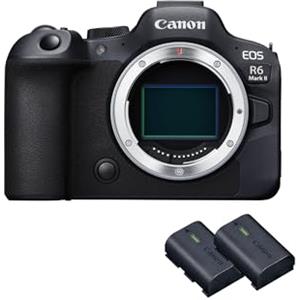 Canon EOS R6 Mark II | Fotocamera Mirrorless Full Frame Solo Corpo + 2x Batterie (Kit Batteria Aggiuntiva) | 24.2MP, 4K, Dual Pixel AF II, Wi-Fi & Bluetooth | Fotocamera Canon per Bassa Luminosità