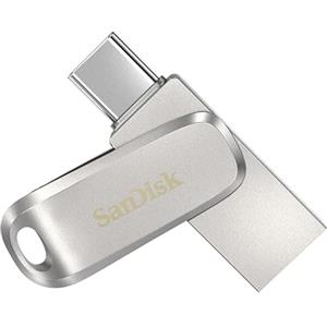 SanDisk Ultra Dual Drive Luxe 1TB Unità Flash (con connettori USB reversibili di Tipo C e Tipo A, per memoria Telefono, Tablet, Mac e Computer, Fino a 400 MB/s, Pendrive USB Type-C, Metallo) Argento