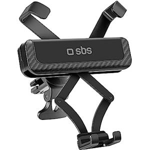 SBS Portacellulare con Chiusura Automatica a Gravità, Supporto Porta Telefono da Auto per Bocchette d'Areazione, con spacer per alta stabilità