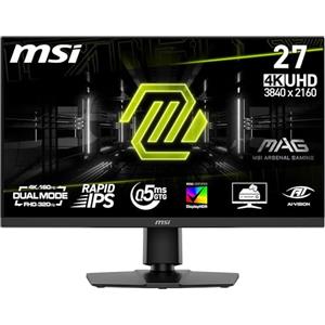 MSI MAG 272URDF E16, monitor gaming 27" 4K UHD (3840x2160), Rapid IPS, 0,5 ms, DisplayHDR 400, Eye Care, AI Vision, modalità duale, HDMI 2.1, DisplayPort 1.4a, supporto regolabile inclinazione/altezza