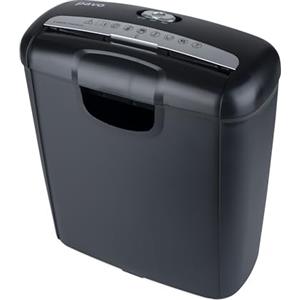 Pavo - Distruggidocumenti premium fino a 6 fogli, taglio a strisce, distruggi carte di credito con cestino per carta, 10 l, nero, 8029310