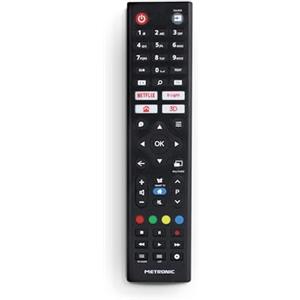 Metronic 495352 Telecomando Sostitutivo Universale per Control tutti TV Compatibile/sostitutivo Marca Philips con Tasti Netflix/Prime-Video, Smart Televisore - Nero