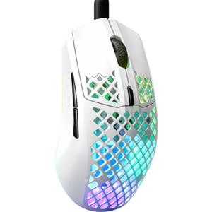 SteelSeries Aerox 3 - Mouse da gioco RGB traforato - Design ultraleggero e resistente all'acqua - Sensore ottico TrueMove Core da 8.500 DPI - Snow