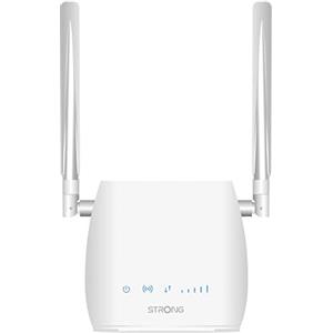 STRONG - Router Wifi 4G LTE 300M - Wifi fino a 150 Mbps 4G/300 Mbps - 1 porta RJ45 - Funziona con tutti i tipi di SIM - Condivisione rete dati - Antenne rimovibili - Facile da installare - Bianco