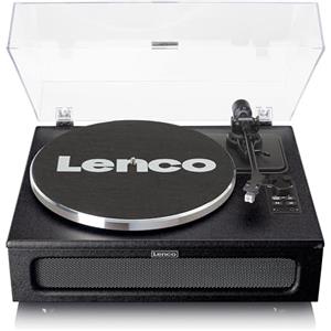 Lenco LS-430 -Giradischi Bluetooth - altoparlanti integrati 40 watt RMS - trasmissione a cinghia - controllo del tono - preamplificatore - uscita RCA e ingresso AUX - 3,5 mm - nero