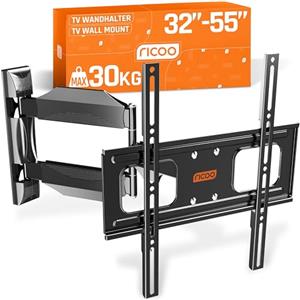 RICOO Supporto TV parete S2644 Girevole Inclinabile Televisore 30-55" (76-140 cm) Staffa universale Televisione LED/Curvo VESA 200 x 200-400 x 400