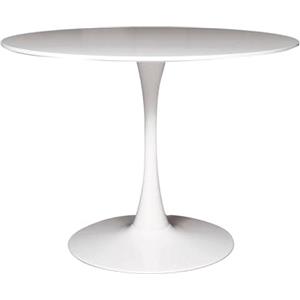 Dmora Tavolo Fisso Bullas 100x100x75h cm Bianco 4 Posti Forma Rotonda, Materiale Piano in Legno Nobilitato