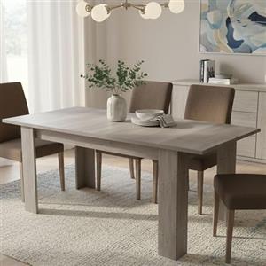 Dmora Tavolo Allungabile Albatera 88x160x75h cm Marrone Rovere Allungabile 10 Posti, Meccanismo Estensione Allunga Laterale