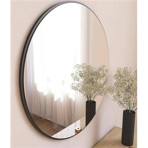 Dmora - Specchio Euterpe, Specchiera, Articolo d'arredo a muro, Decorazione con specchio, 60x2h60 cm, Nero