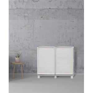 Dmora Armadio da Esterno Waremme, Mobile Outdoor, Armadio Balcone Multiuso, Armadietto Outdoor, 100% Made in Italy, Grigio Chiaro, 100x39h92 cm