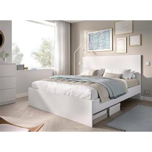 Dmora Francese Carnizza, Sommier per Camera da Letto, Giroletto per Stanza, Struttura Porta Materasso, 146x195 h100 cm, Bianco