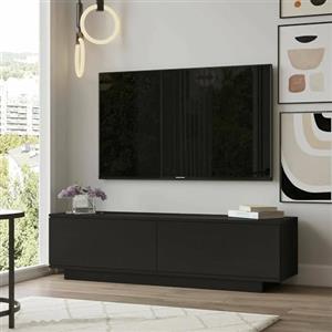 Dmora - Mobile porta TV Zaur, Credenza da soggiorno, Armadio basso per TV, Base parete attrezzata, 140x36h38 cm, Nero