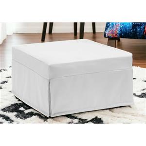 Talamo Italia - Letto Pieghevole Ancilla, Pouf trasformabile in Letto Singolo, Pouf in Tessuto da Soggiorno, 100% Made in Italy, 80x80h45 cm, Bianco