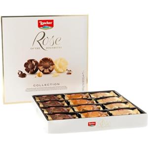 Loacker, Rose of the Dolomites Selection, Mix di Praline al Cioccolato Fondente, Bianco e al Latte, Cialde Wafer, Crema di Nocciole Tostate, Merenda e Snack, Confezione da 24 Cioccolatini Monoporzione