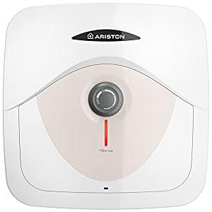 Ariston Dune RS - Scaldabagno Elettrico 10 Litri 36x30x36, Boiler Elettrico con Display LED per Controllo Temperatura, Installazione in Italia Sottolavello Beige 220V, Classe Energetica A