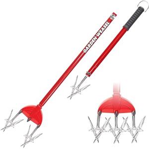 Garden Weasel - Coltivatore rotante e fresa manuale 2 in 1, per aerare, carpire erbacce, coltivare, piantare, seminare, strumento da giardino per la semina del prato, sbloccante del terreno del