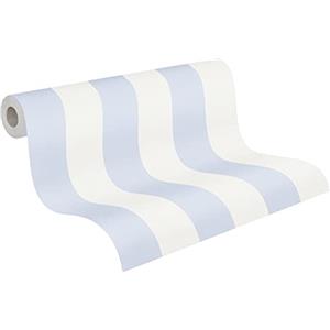 A.S. Création Carta da parati in tessuto non tessuto - a righe in blu e bianco - Carta da parati per diverse stanze - Carta da parete in 10,05 m x 0,53 m
