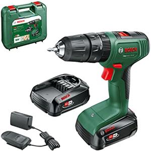 Bosch Home and Garden, Trapano con Percussione a Batteria EasyImpact 18 V-40 (2 Batterie da 2.0 Ah, Sistema 18 Volt, in Custodia per il Trasporto), Easyimpact 18 V-40, Mandrino 13mm