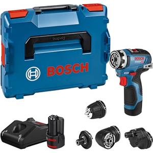 Bosch Professional 12V System Trapano-avvitatore a batteria GSR 12V-35 FC - FlexiClick System (incl. 2 batt. da 3.0Ah, caricabatteria rapido GAL 12V-40, 4 portapunte, L-BOXX)