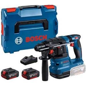 Bosch Professional 18V System Martello perforatore a batteria GBH 18V-22 (con SDS plus, ideale per praticare fori da 6 a 10 mm, incl. 2 batterie da 4.0 Ah, caricabatt. rapido GAL 18V-40, per L-BOXX)