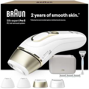 Braun Silk·expert Pro 5 Epilatore Luce Pulsata, Depilatore Corpo Donna, Alternativa al Laser Peli, Con Custodia, Rasoio Donna Venus, 4 Testine, Luce Pulsata Braun, Idea Regalo, PL5358