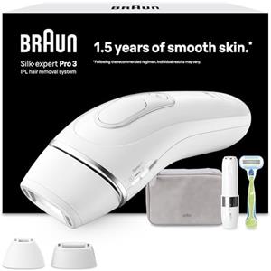 Braun Silk·expert Pro 3 Epilatore Luce Pulsata, Depilatore Corpo Donna, Alternativa All'Epilazione Laser Peli Donna, Epilazione a Casa, Con Custodia, Rasoio Venus, 2 Testine, Idea Regalo, PL3136