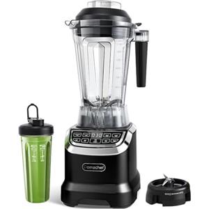 AMZCHEF Frullatore Professionale - Frullatore Tritatutto Multifunzione con Pannello Smart Touchscreen, Blender Elettrico a 6 Lame in 3D - Trasparente （18cm）