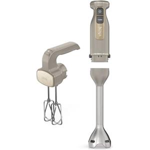 Ninja Foodi Frullatore a immersione, tritatutto ad avvio graduale, 2 velocità per frullare e 5 velocità di miscelazione per tagliare, mescolare, lavabile in lavastoviglie, pietra oro, CI100EUSTGD