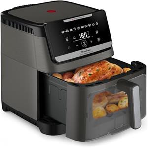 Moulinex Easy Fry Silence 7L, Friggitrice ad Aria Silenziosa e Compatta, Fino a 8 Persone, Frontale del cestello rimovibile, Finestra di Visualizzazione, EZ846HF0