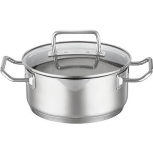 RÖSLE EXPERTISO Pentola universale di ottima qualità in acciaio inossidabile 18/10, 20 cm, coperchio in vetro, scala graduata interna, per cottura a induzione, lavabile in lavastoviglie