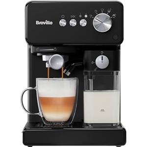 Breville Prima Latte One-Touch Macchina per caffè espresso | Montalatte automatico | Macchina per cappuccino, latte e altro | Pompa italiana da 15 bar | Nero | VCF183X