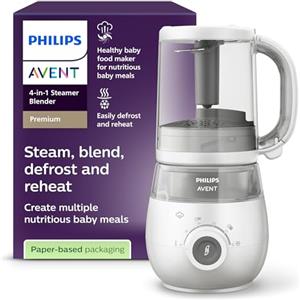 AVENT Philips Avent SCF883/01 EasyPappa Plus 4 in 1 Cuocipappa Multifunzione, Cuoci a Vapore, Frulla, Scongela e Riscalda in un Recipiente, 1 litro, Bianco/Grigio