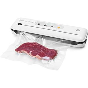 MACOM Macchina Sottovuoto Super Compatta e Silenziosissima, dotata di taglierina incorporata e Barra Sigillante a Doppia dimensione, Funzione Sottovuoto Barattoli, Forever Fresh VAC 1015