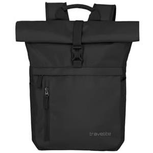 travelite zaino per il bagaglio a mano, zaino per laptop da 15,6 pollici, BASICS, zaino da viaggio con funzione roll-top, 60 cm, 35 litri
