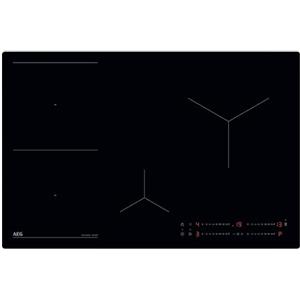 AEG Serie 6000 Piano Cottura Induzione 80 cm, 4 Fuochi Vetroceramica, Funzione Bridge, Zone Cottura Flessibili, PowerBoost, Hob2Hood, Touch Control, Sicurezza Bambini, TO84IB00IB, Nero