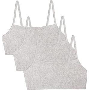 Fruit of the Loom Reggiseno Sportivo da Donna in Cotone con Cinturino in Spaghetti, Grigio/Grigio/Grigio, 5