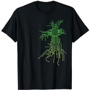 Tecnico elettronico PC Scienziato inform Circuito PCB layout cpu cuore computer admin nerd Maglietta