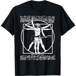 Chitarra Uomo Vitruviano Leonardo Da Vin Chitarrista dell'Uomo Vitruviano - Chitarra Da Vinci Maglietta