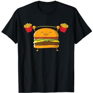 Hamburger Life Gym Apparel Peso per bilanciere, per hamburger e patatine fritte Maglietta