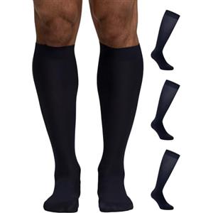 Pompea 3 Pairs Men's Socks in Soft Microfiber, Piquet Processing, Long Knee Socks, Elegant and Versatile