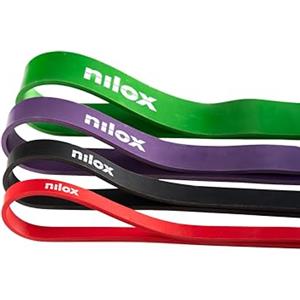 Nilox Set Bande Elastiche, Elastici Palestra con Diversi Livelli di Resistenza, Elastici per Trazioni alla Sbarra, Set Elastici Fitness Uomo e Donna per Smart Workout, Accessori Inclusi