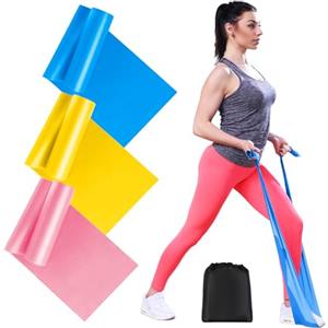 AiQInu 3 Pezzi Bande Elastici Fitness, 3 Livelli Di Resistenza Elastico Fitness, 2M Fasce Elastiche Fitness Per Yoga Forza Pilate