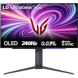 LG UltraGear OLED 27GS93QE Monitor Gaming 27", QHD (2560x1440), OLED, 240Hz, 0,03ms (GtG), G-Sync, FreeSync Premium Pro, HDR 400 True Black, HDMI 2.1, DisplayPort, Nero