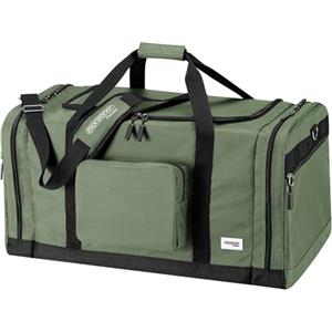 Monzana - Borsa da viaggio 90L 70x35x35cm con spallacci imbottiti rimovibili e regolabili, scomparti frontali e laterali, piedini da terra. Weekender, borsa sportiva Duffelbag, verde oliva, 70 x 35 x