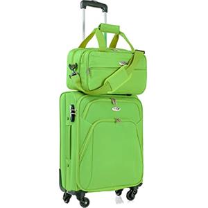 CABIN GO CABIN 5550 Set da 2 Valigie Trolley Leggero con Bagaglio a mano Borsone Piccolo Cabin Size - Trolley morbido con ruote girevoli 55x40x20 e Bagaglio a Mano 40x25x20