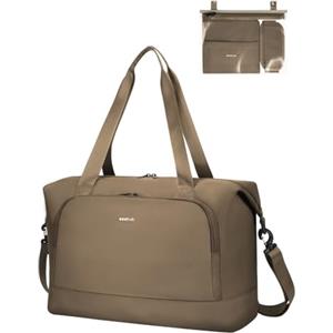 ECOHUB Borsa da Viaggio Pieghevole, Borsone da Viaggio Resistente All'acqua per Aereo, Bagaglio a Mano Leggero e Riciclato con Tasca Rimovibile per Donna e Uomo, 30L-Rosa
