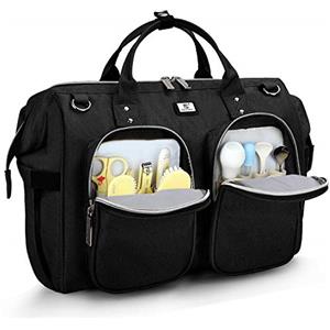 Pomelo Best Borsa a Tracolla per Pannolini Grande Capacità in Oxford Impermeabile, Borsa Fasciatoio per Neonato per Bambine e Ragazzi, con 2 Ganci per Passeggino e 1 Fasciatoio