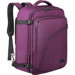 MATEIN Zaino Viaggio 55x35x25 Espandibile Zaino da Viaggio Aereo Bagaglio a Mano Borsa da Cabina Piccolo 50L, Zaini Casual per Donna Uomo Multitasche Travel Bag per Campeggio Università Ufficio, Viola